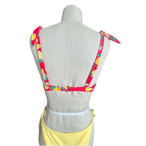 Yellow And Red Lemon Bikini ,With Tie Detail Size Small - Picture 6 of 8